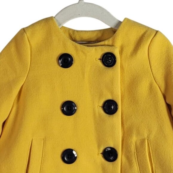 Maggie & Zoe Swing Pea Coat Yellow 12M Double Breasted Lined Pockets Formal - Picture 2 of 9